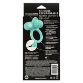 Silicone Rechargeable Nubby Lover’s Delight Ring in Aqua Blue with 12 Intense Vibration Functions Cock Rings Vibrating